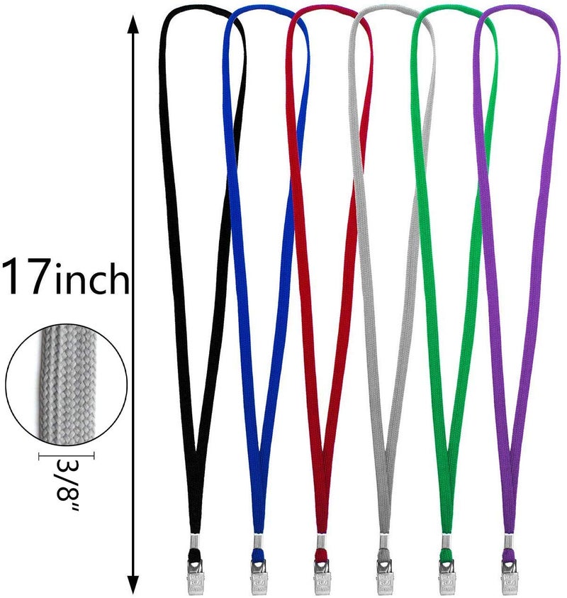 Beebel Lanyard 100 Pack Black Badge Lanyards Flat Lanyards Round 32" with Badge Clip (Navy Blue) - Image 2